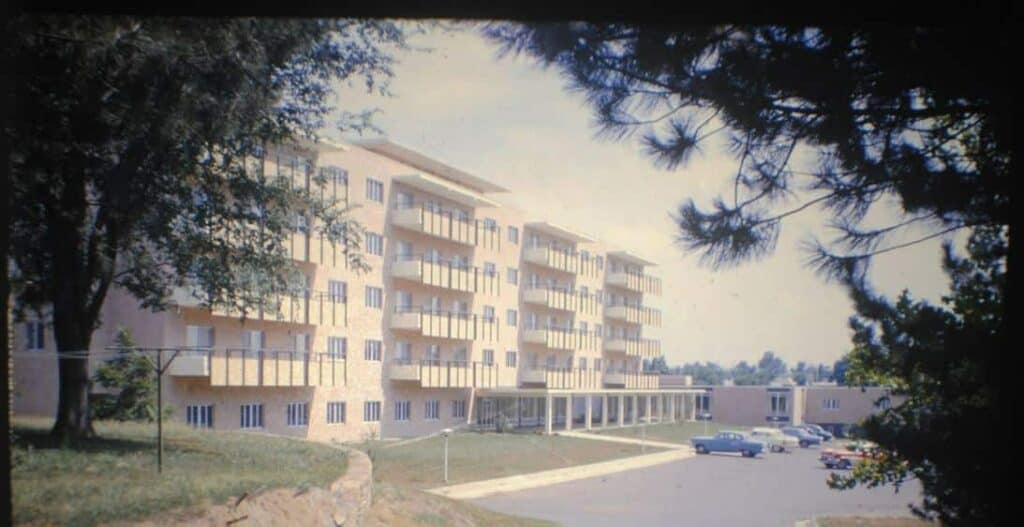 Vintage picture of The Redwood building, the flagship at Brester Place in Topeka, Kansas